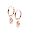 Chrysanthemum Birth Flower Silver Hoop Earring Charms HO-2705